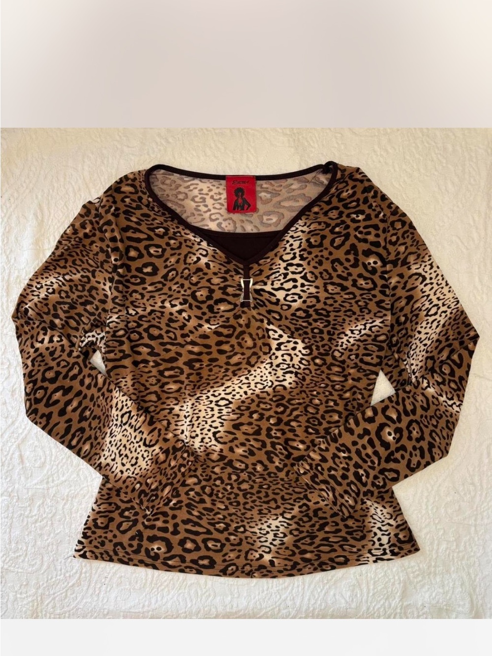 Real vintage Emma cheetah print super soft long sleeve top with built in cami